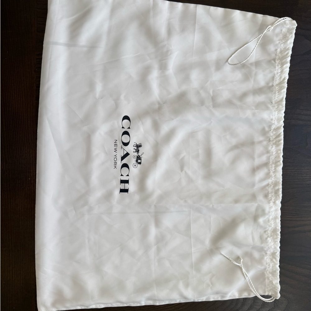 Coach White Dust Bag with Black Logo